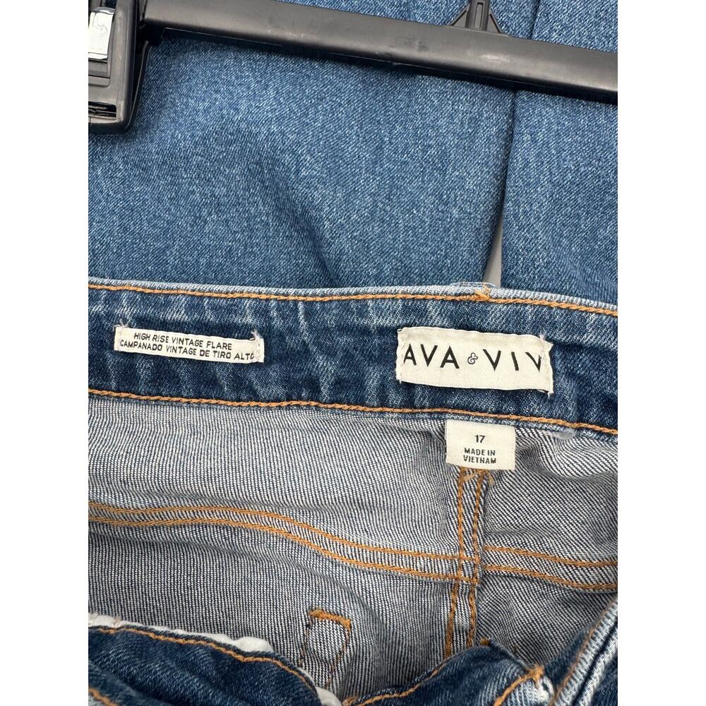 Ava & Viv High Rise Flare Jeans Medium Wash Stretch Denim Plus Women Size 17 NWT - Picture 5 of 8